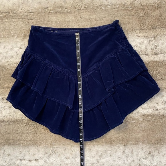 MOTHER💕The Ruffle Mini Skirt in Bet Blueprint Size 28 - Picture 9 of 15